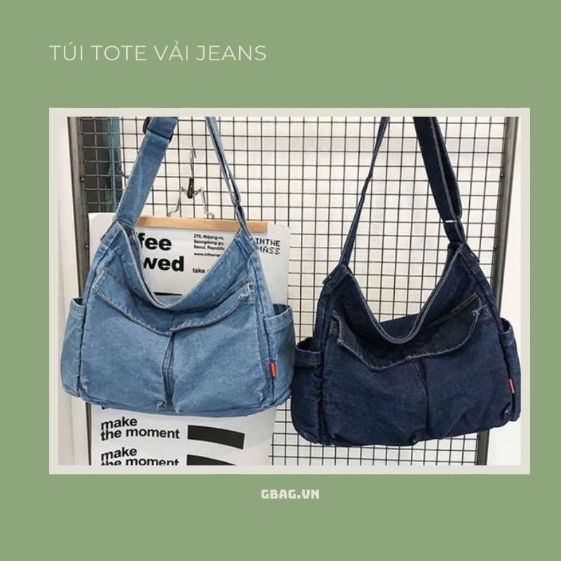 Túi tote đeo chéo từ Áo sơ mi jean cũ