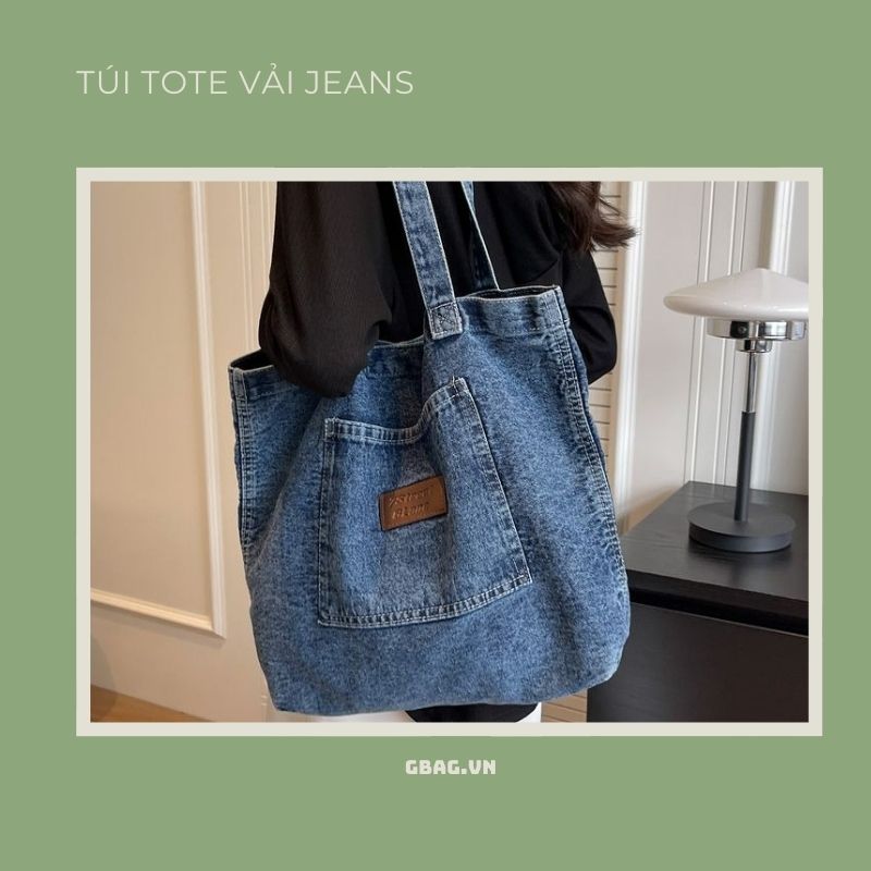 Túi tote đeo chéo từ Quần jean dài cũ