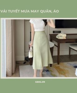 vải tuyết mưa may chân váy công sở cho nữ đẹp giá rẻ tphcm 2